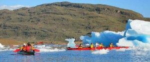 Greenland adventure tours, kayaking among icebergs